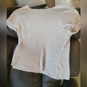 Textured White Short Sleeve Top